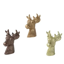 Kaars rendier glitter goud 10 cm