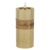 Kaars rib melt LED 7 x 15 cm goud