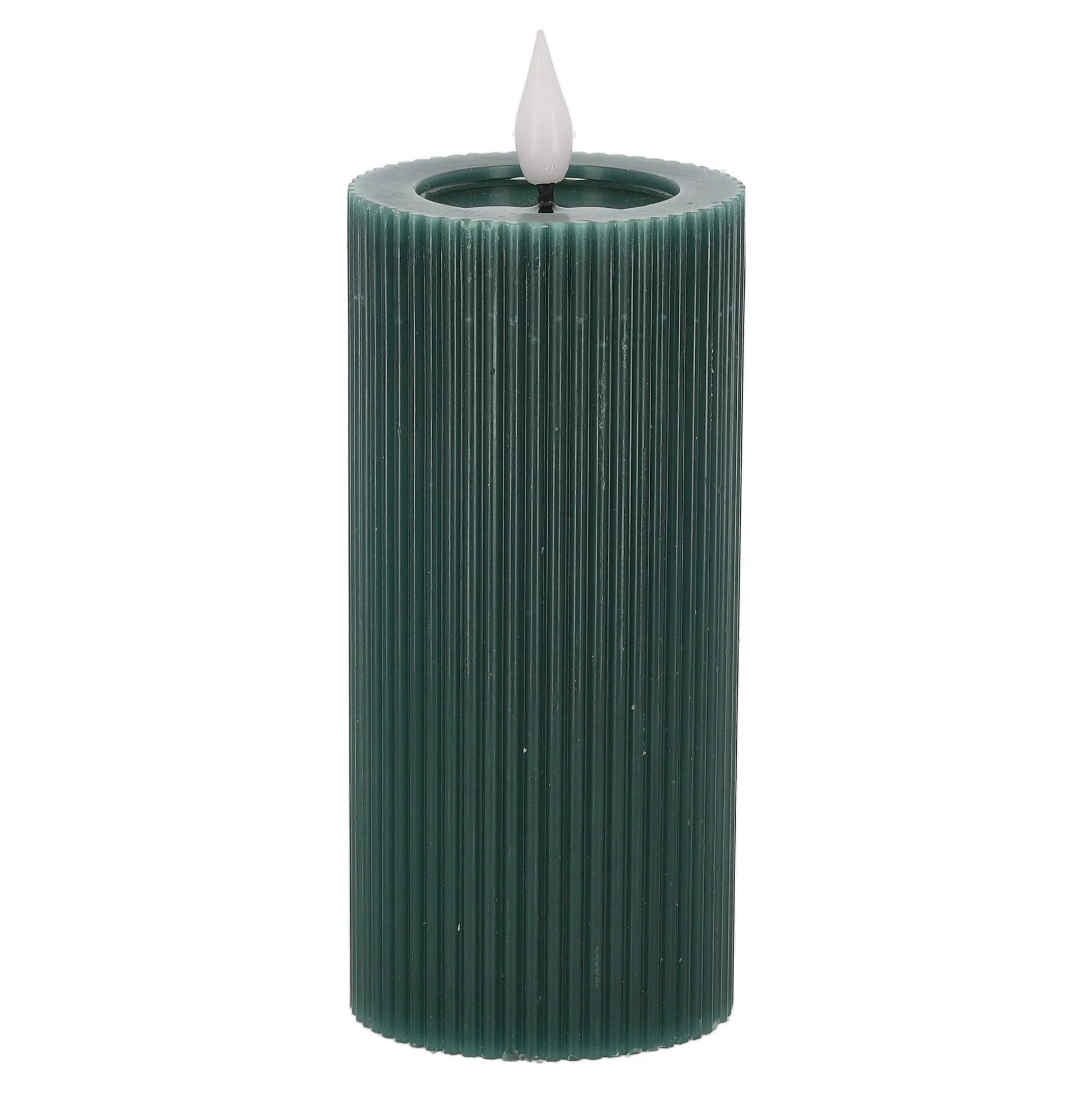 Kaars rib melt LED 7 x 15 cm donkergroen