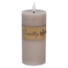 Kaars rib melt LED 7 x 15 cm taupe