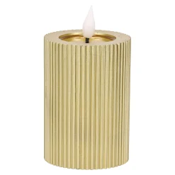 Kaars rib melt LED 7 x 10 cm goud