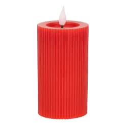 Kaars rib melt LED 7 x 12 cm rood