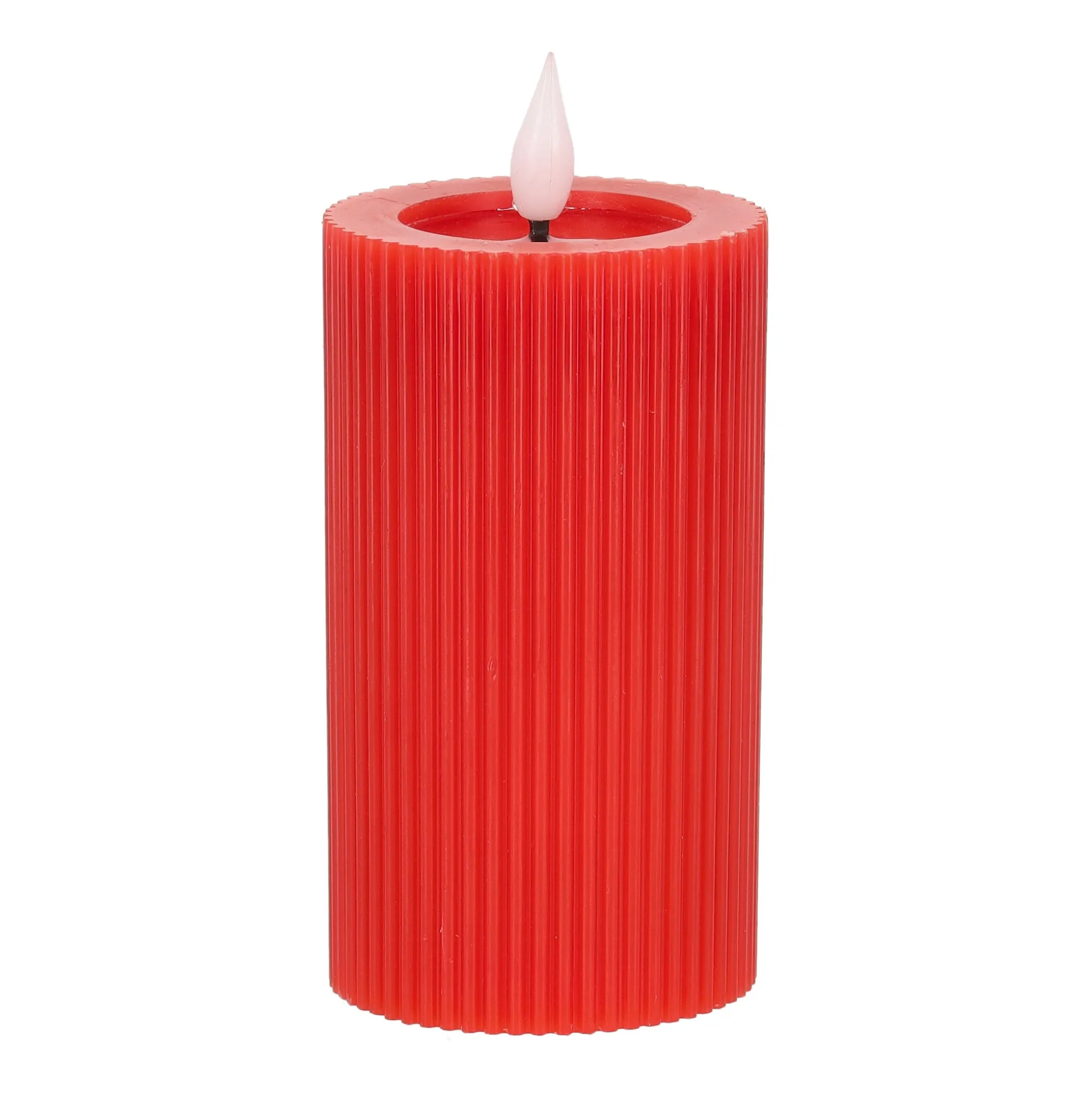 Kaars rib melt LED 7 x 12 cm rood