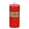 Kaars rib melt LED 7 x 15 cm rood