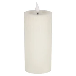 Kaars rib melt LED 7 x 15 cm wit