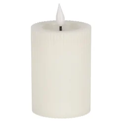 Kaars rib melt LED 7 x 10 cm wit