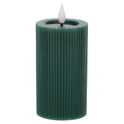 Kaars rib melt LED 7 x 12 cm d.groen