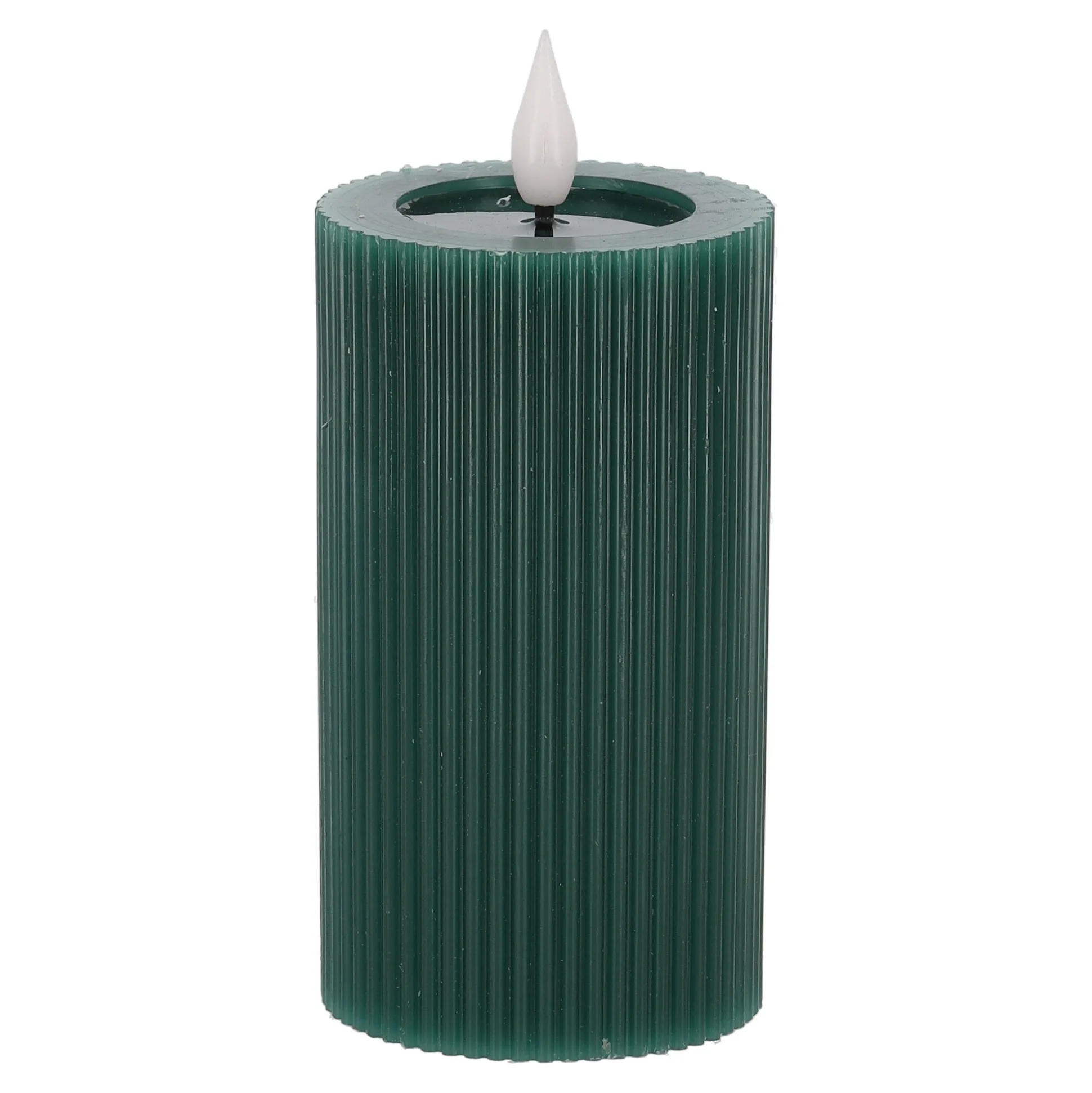 Kaars rib melt LED 7 x 12 cm d.groen
