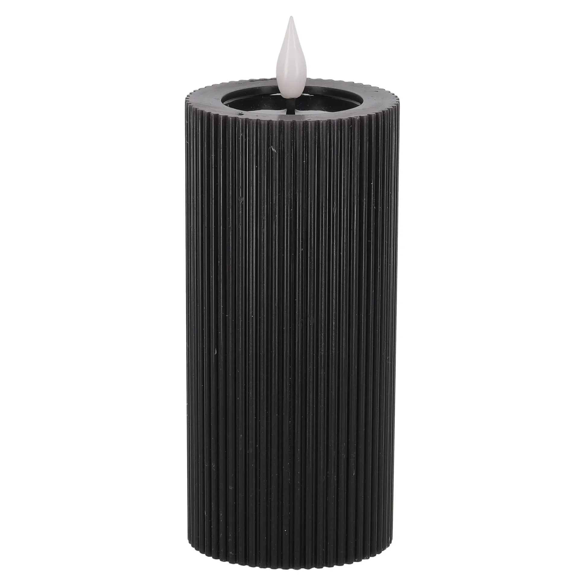 Kaars rib melt LED 7 x 15 cm zwart