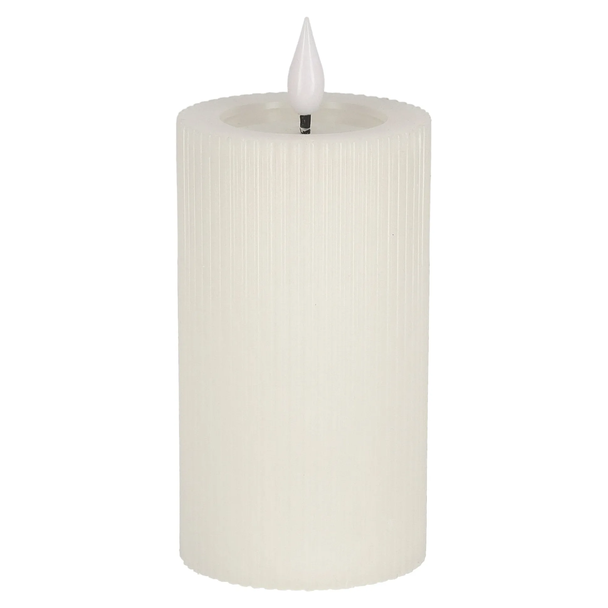 Kaars rib melt LED 7 x 12 cm wit