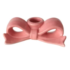 Kaarshouder Bow roze 11x4cm