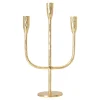 Kaarshouder diner 3arm goud 39 cm