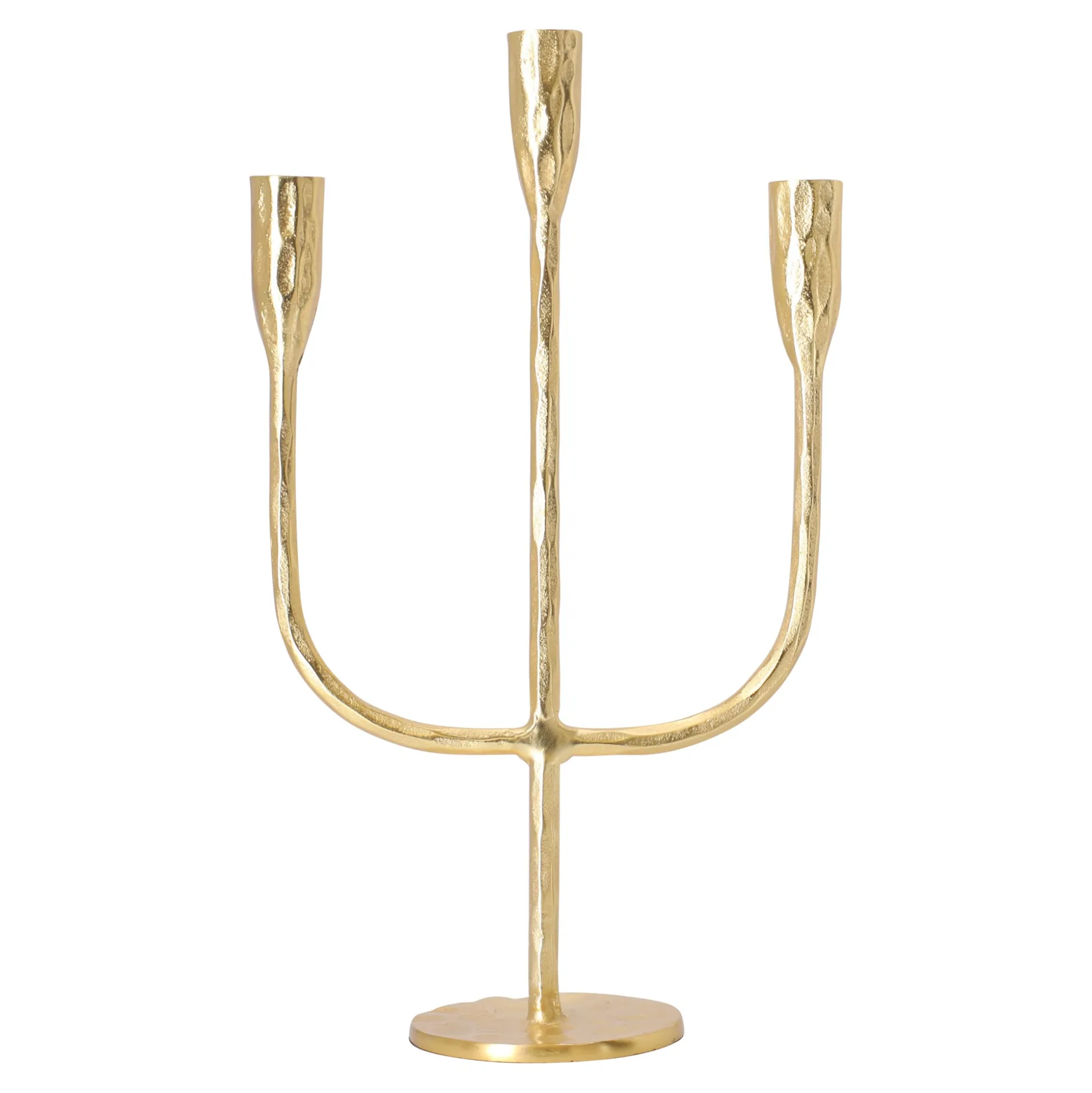 Kaarshouder diner 3arm goud 39 cm