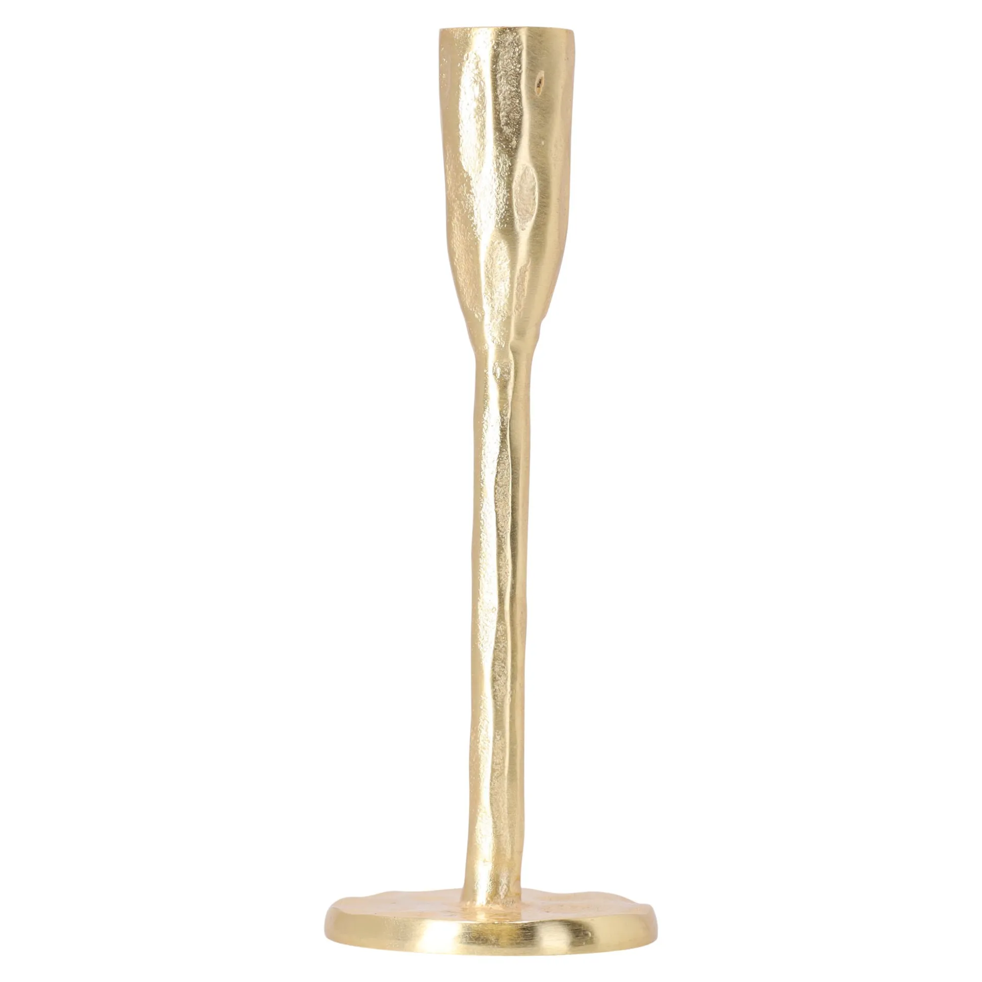 Kaarshouder diner metaal goud 20 cm