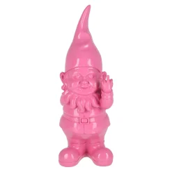 Kabouter met middelvinger 27 cm fuchsia