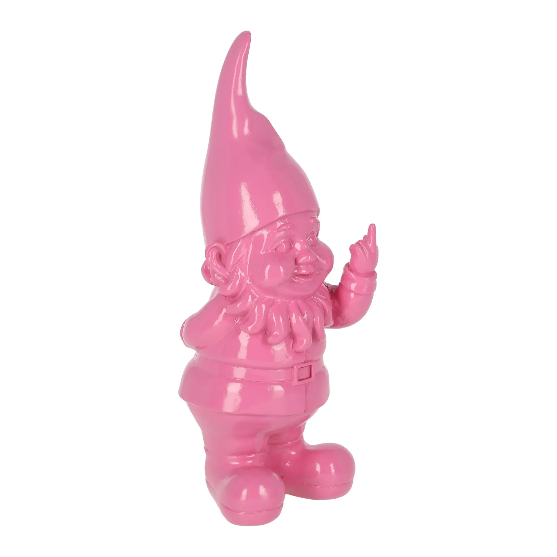 Kabouter met middelvinger 27 cm fuchsia