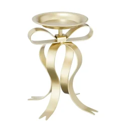 Kandelaar strik champagne 17 x 14 x 20 cm