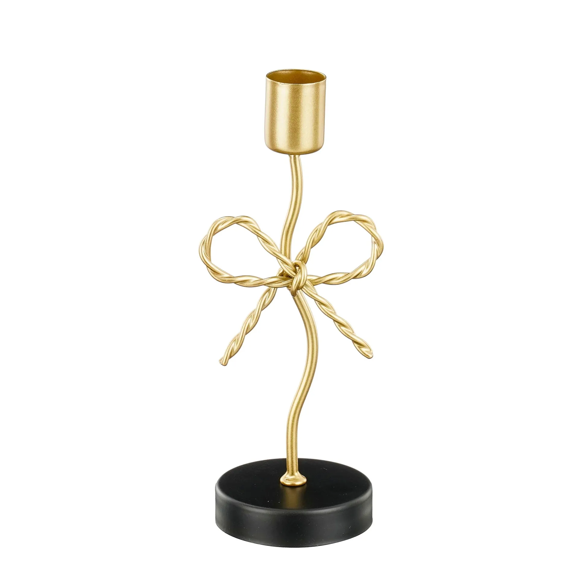 Kandelaar strik goud 18cm
