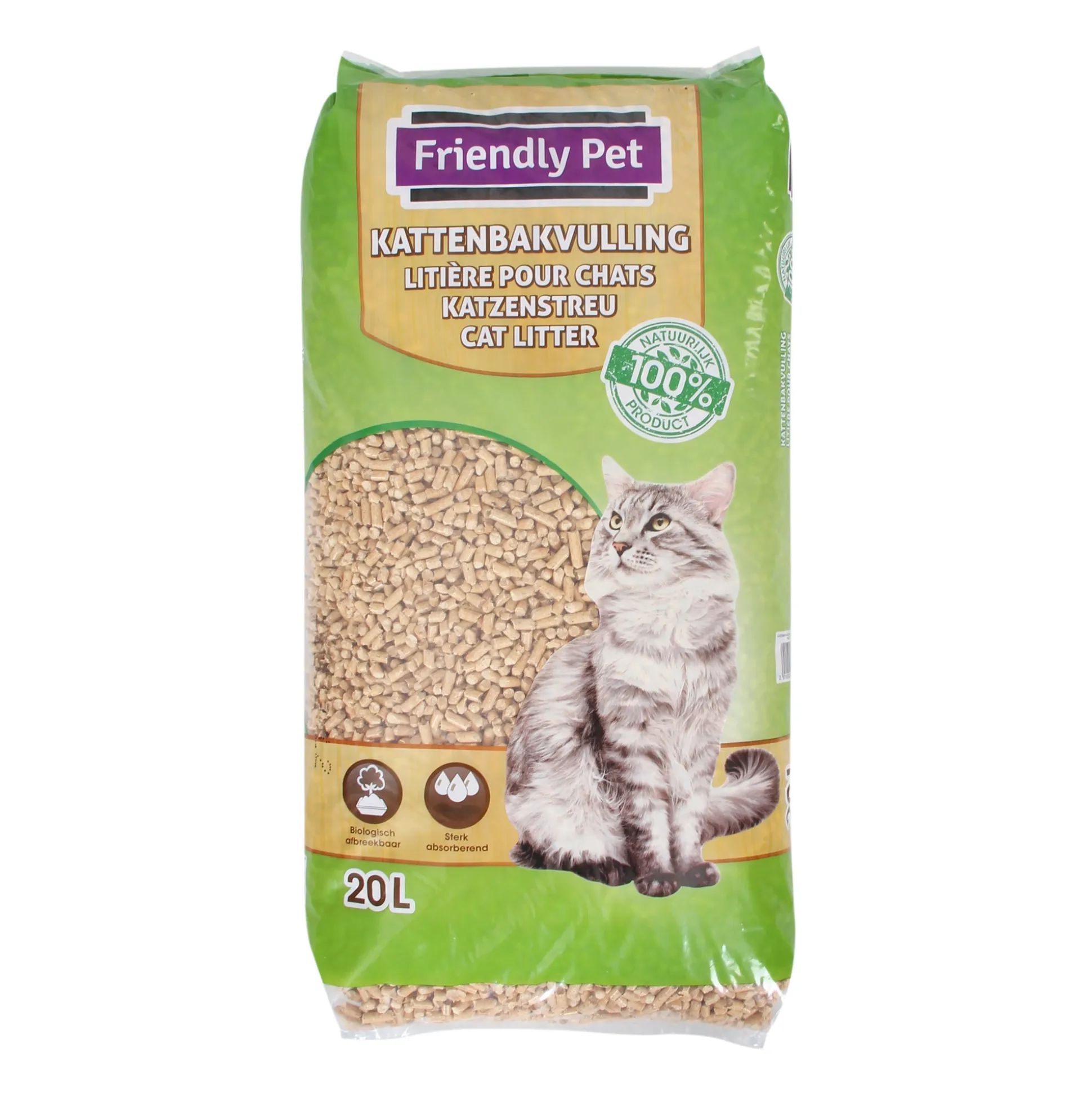 Kattenbakvulling houtkorrel 20L