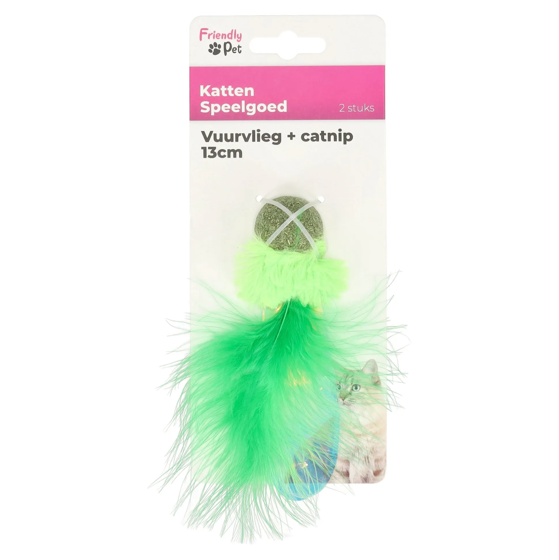Kattenspeeltje vuurvlieg+catnip 13cm FP