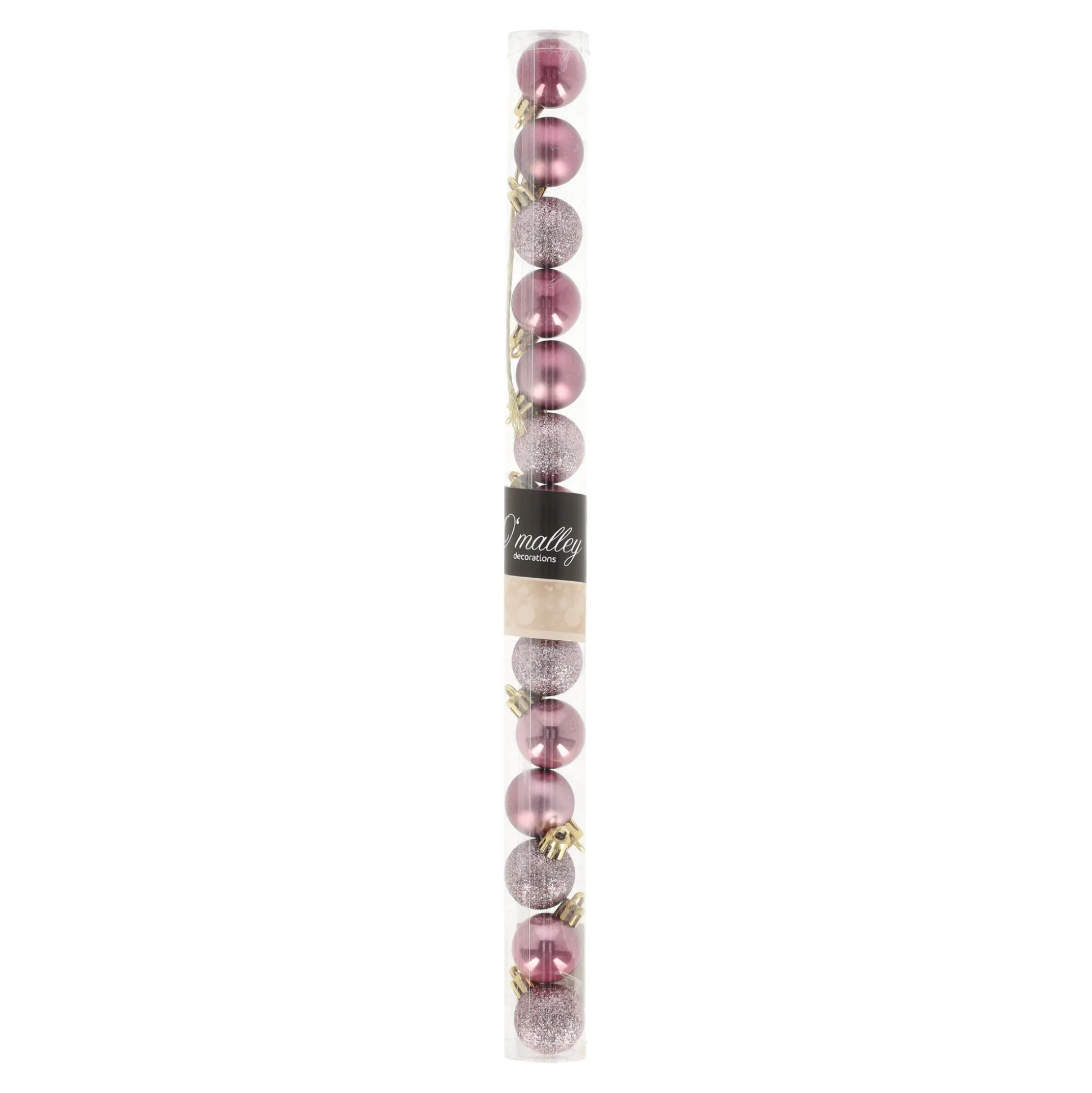 Kerstbal 3 cm mix tube 14st. vintage pink