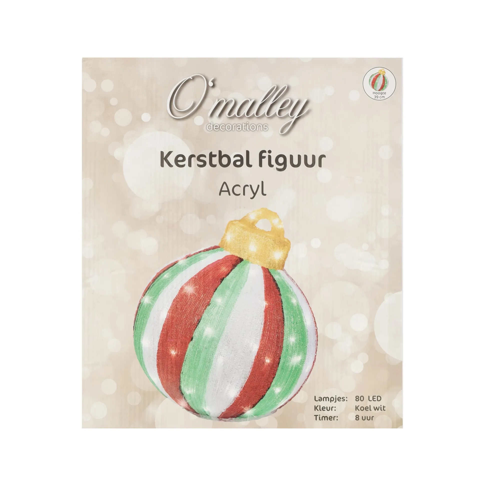Kerstbal acryl 39 cm 80 LED