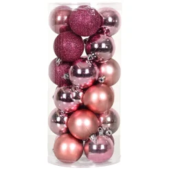Kerstbal 2.5cm mix koker 35st blush pink