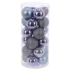 Kerstbal 4cm mix koker 24st mauve