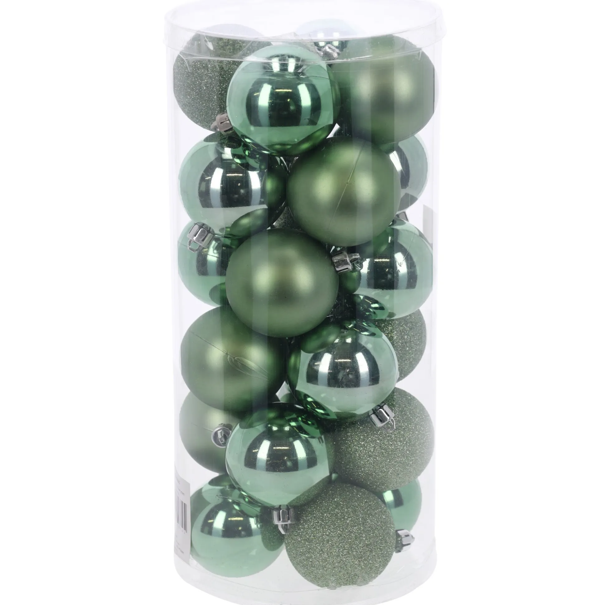 Kerstbal 4cm mix koker 24st pine green
