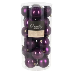 Kerstbal 4cm mix koker 24st vijg