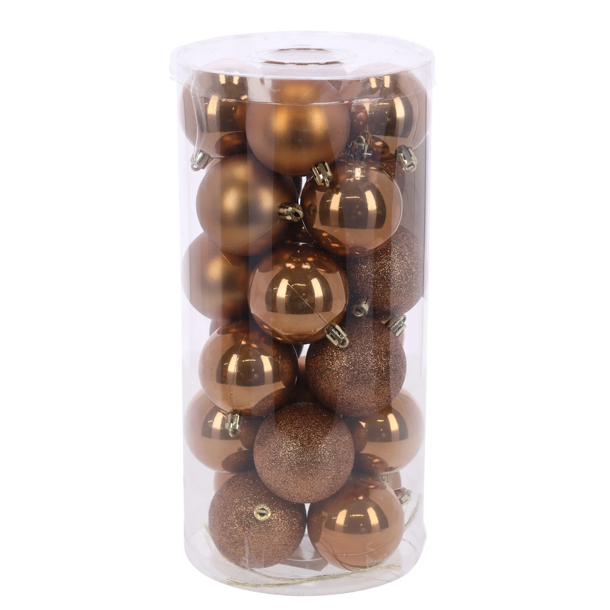 Kerstbal 4cm mix 24st ginger brown