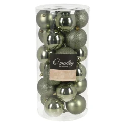 Kerstbal 4cm mix 24st rosemary green