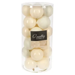 Kerstbal 4cm mix 24st whool white