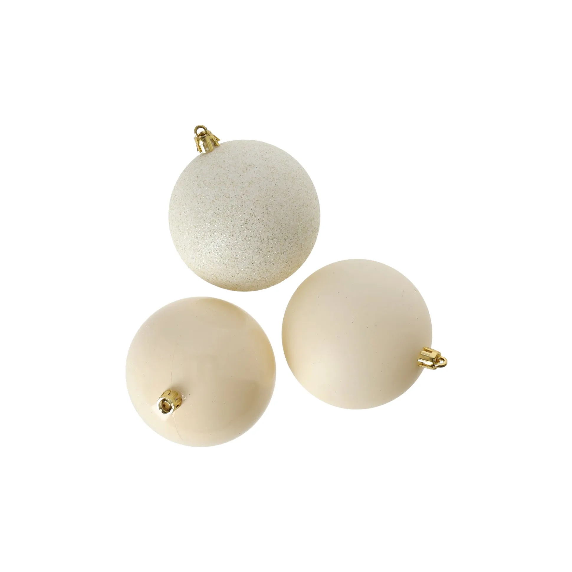 Kerstbal 4cm mix 24st whool white