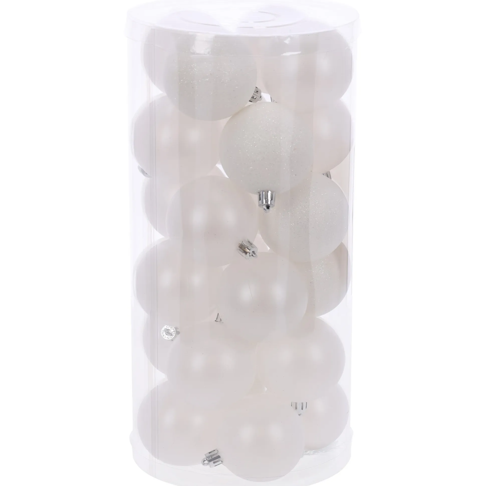 Kerstbal 4cm mix 24st winter white