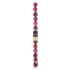 Kerstbal 3cm mix tube 14st festive pink