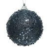 Kerstbal foam blauw 8 cm