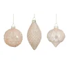 Kerstbal glas champagne 9 cm