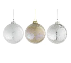 Kerstbal glas zilver goud 10cm