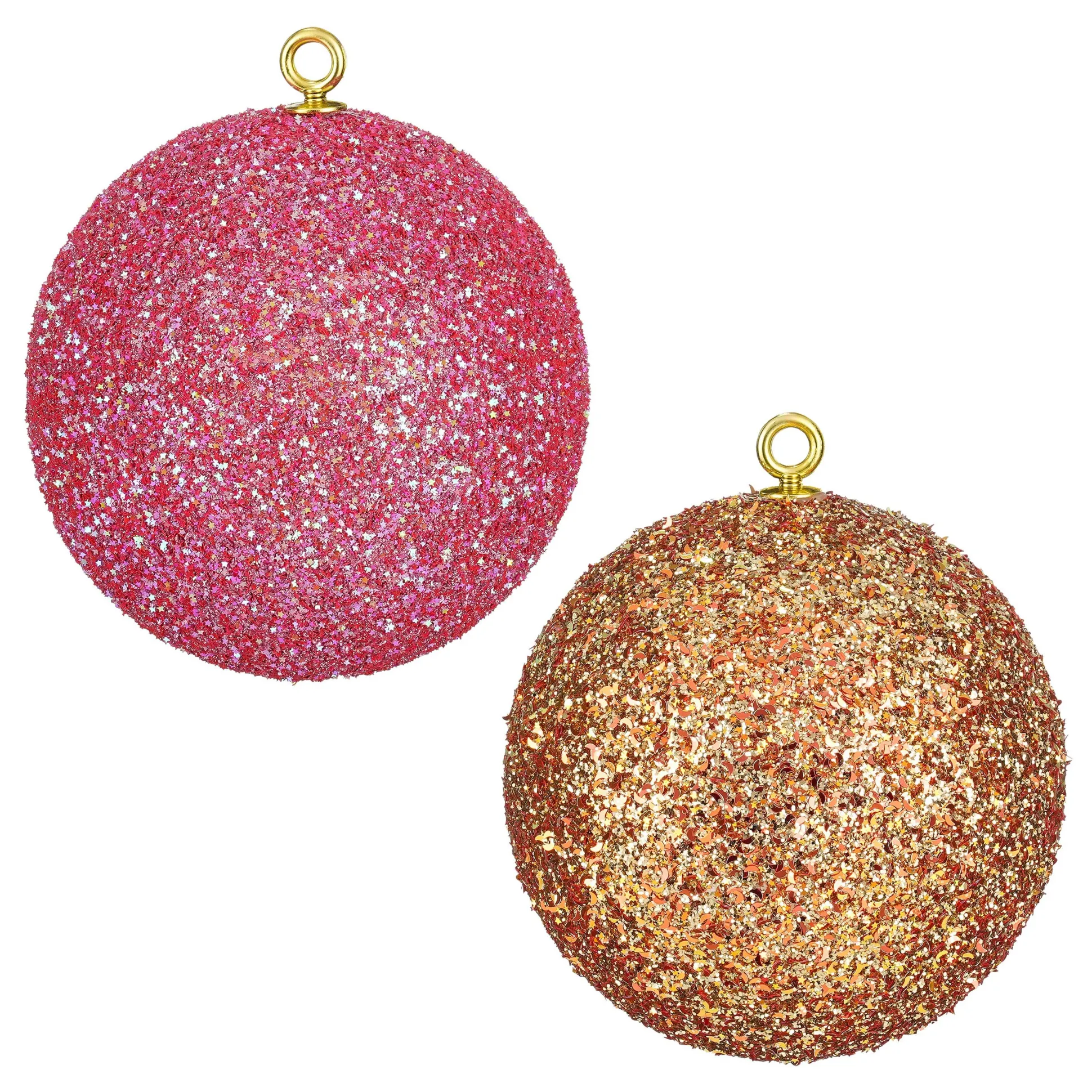 Kerstbal onbreekbaar fuchsia koper 8cm