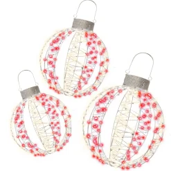 Kerstbal set 3D 40-50-60cm rood 800LED