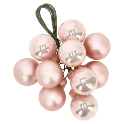 Kerstbal tros 2cm 10st roze