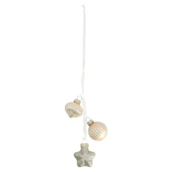 Kerstbal tros mix 3st pearl