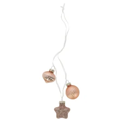 Kerstbal tros mix 3st. roze goud