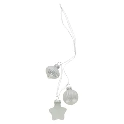 Kerstbal tros mix 3st. wit
