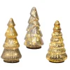Kerstboom glas led goud 17 cm
