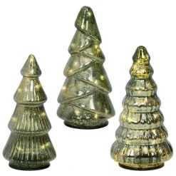 Kerstboom glas led groen 17 cm