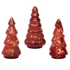 Kerstboom glas led rood 17 cm