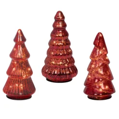 Kerstboom glas led rood 17 cm