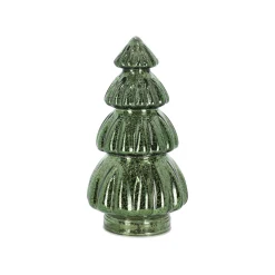 Kerstboom glas met led groen 29cm